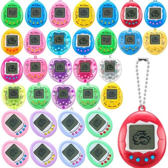 36 Pieces Virtual Electronic Digital Pet Toys Retro Handheld Game w/Key Chain